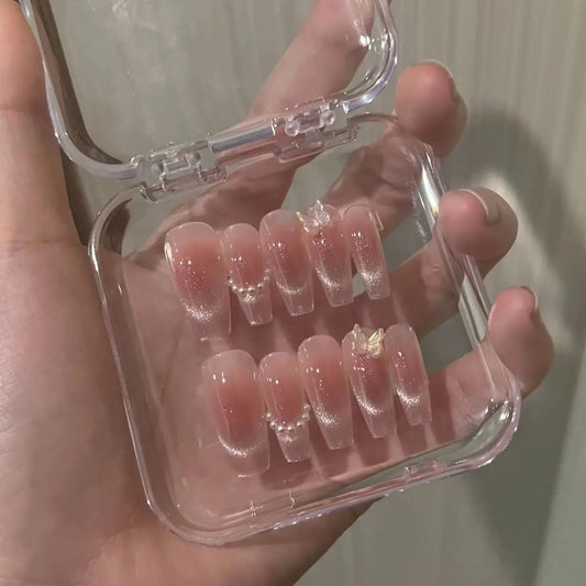 Faux Ongles Papillon Rose - 10 Pièces Photothérapie