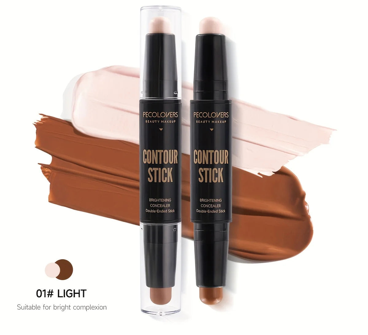  Stick correcteur double embout PECOLOVERS pour un teint parfait. Couvrance totale anti-cernes, contour illuminateur. Formule longue tenue adaptée à tous types de peaux.